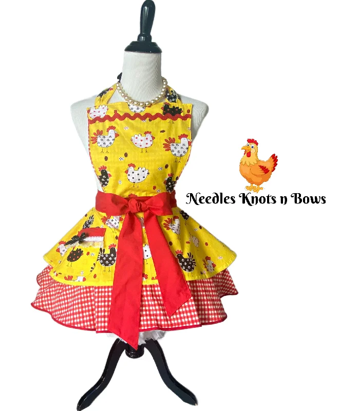 Chicken Print Sweetheart Women's Apron