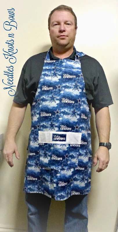 Dallas Cowboys Apron, Mens, Womens Football Apron with Pocket, Aprons