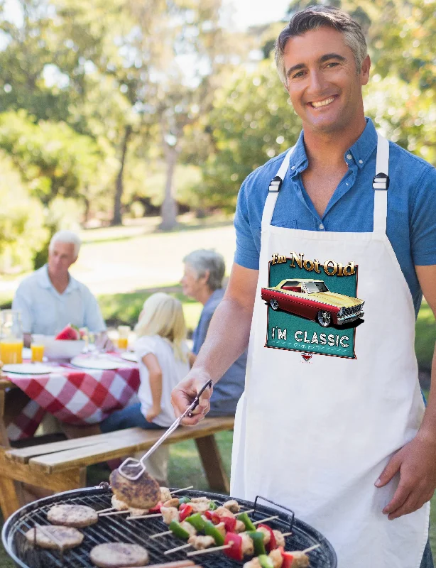 "I'm Not Old, I'm Classic" ’67 Chevy Nova Sustainable Unisex Cooking Bib Apron