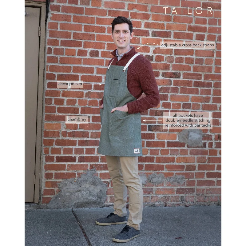 KAF Home Tailor Apron, Chambray - Oversized, and Multi-purpose