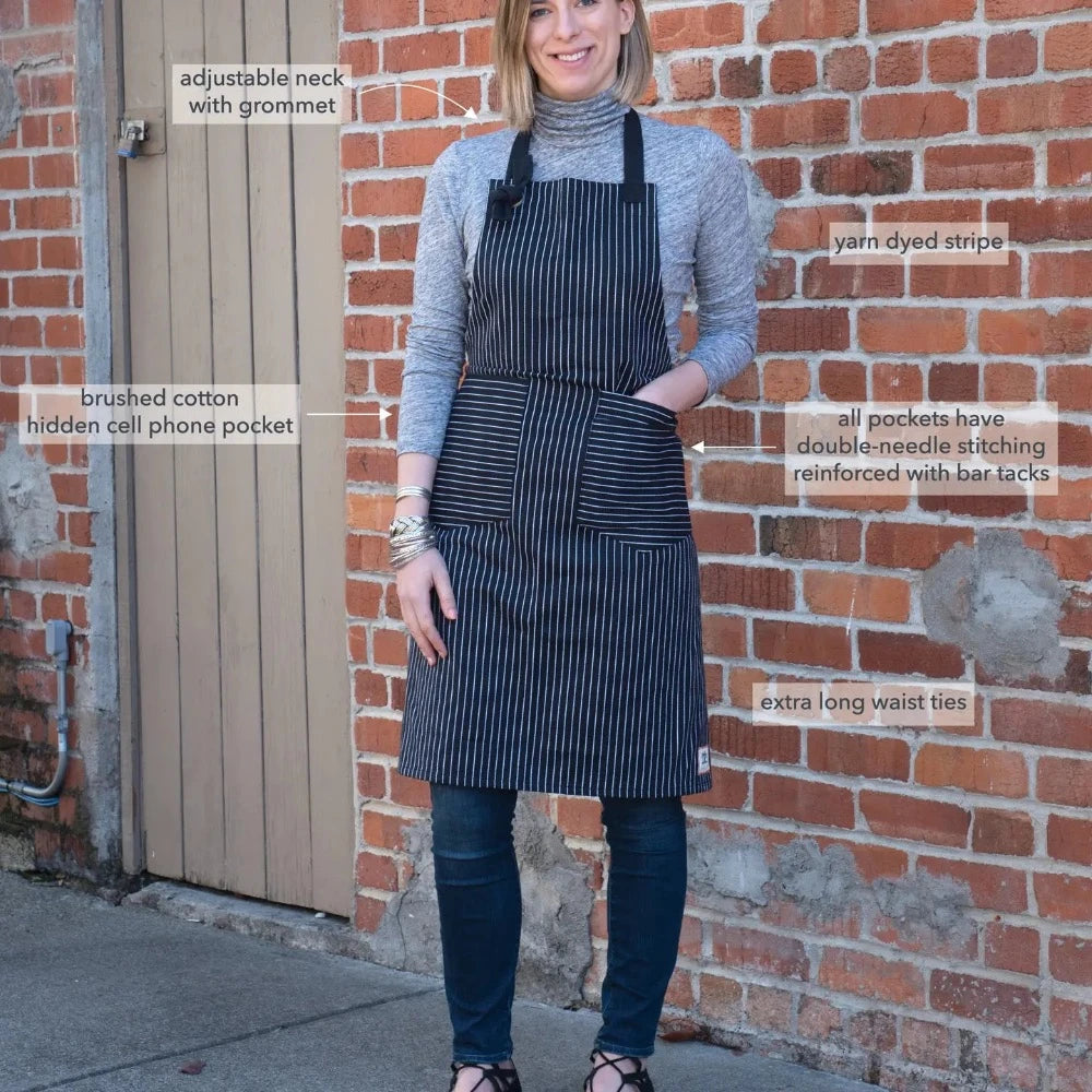 Black & White Striped Apron