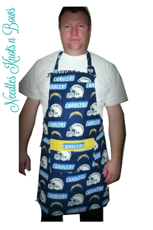 Los Angeles Chargers Apron, Mens Football Apron with Pocket, Aprons