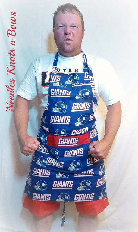 New York Giants Apron, Mens Football Apron with Pocket, Aprons