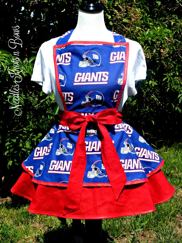 New York Giants Apron, Women's Flirty Football Apron, Aprons