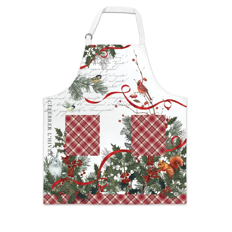 Winter Woodland Apron with Pockets