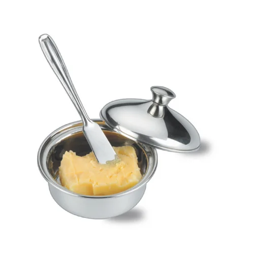 Vinod Stainless Steel Butter Pot with Butter Knife, Capacity 100 gram