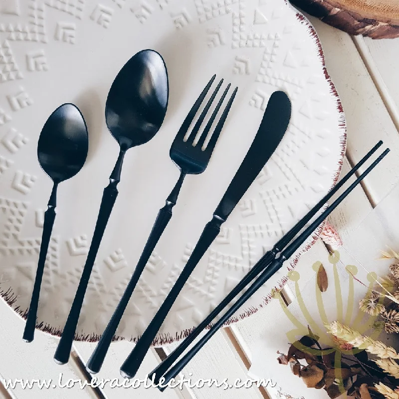 *30% OFF CLEARANCE PROMO* Parisienne Matt Black Stainless Steel SS304 Cutlery Collection