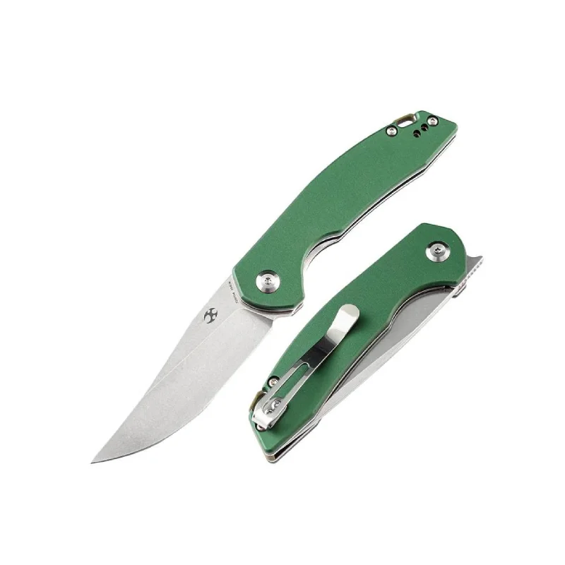 Kansept Mini Accipiter Folding Knife w/ 2.9'' Blade & Green Micarta Handle