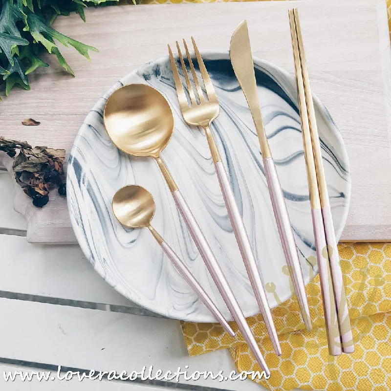 [RESTOCKED] Lux Gold Pink Stainless Steel SS304 Cutlery