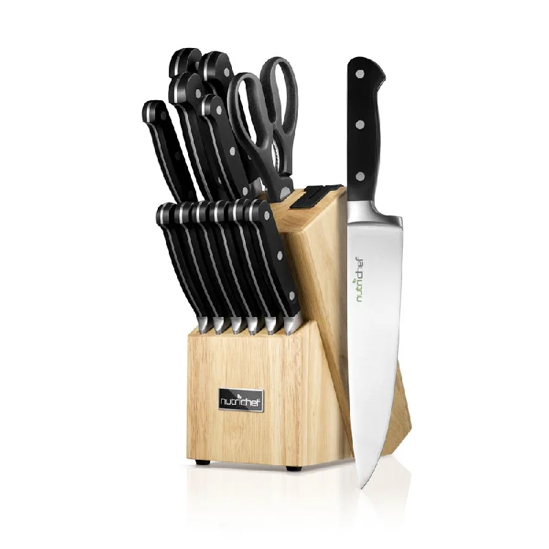 German Stainless Steel Cutlery Set - Versatile Kitchen Precision Knife Set With Wood Block, Ideal For Cutting, Slicing, Chopping, And Dicing