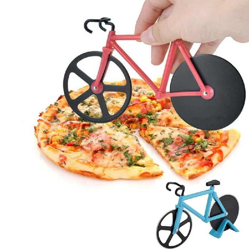 Pizza Cutter Pizza Knife Two-wheel Bicycle Shape Cutting Knife