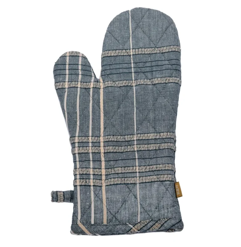 Textured Check Oven Glove Blueberry