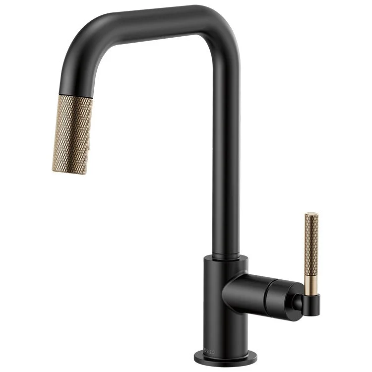 Litze Single Handle Pull Down Faucet with Square Spout/Knurled Handle