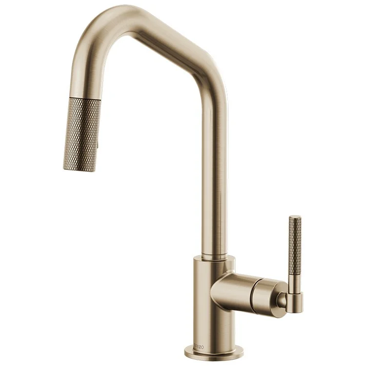 Litze Single Handle Pull Down Faucet with Angled Spout/Knurled Handle