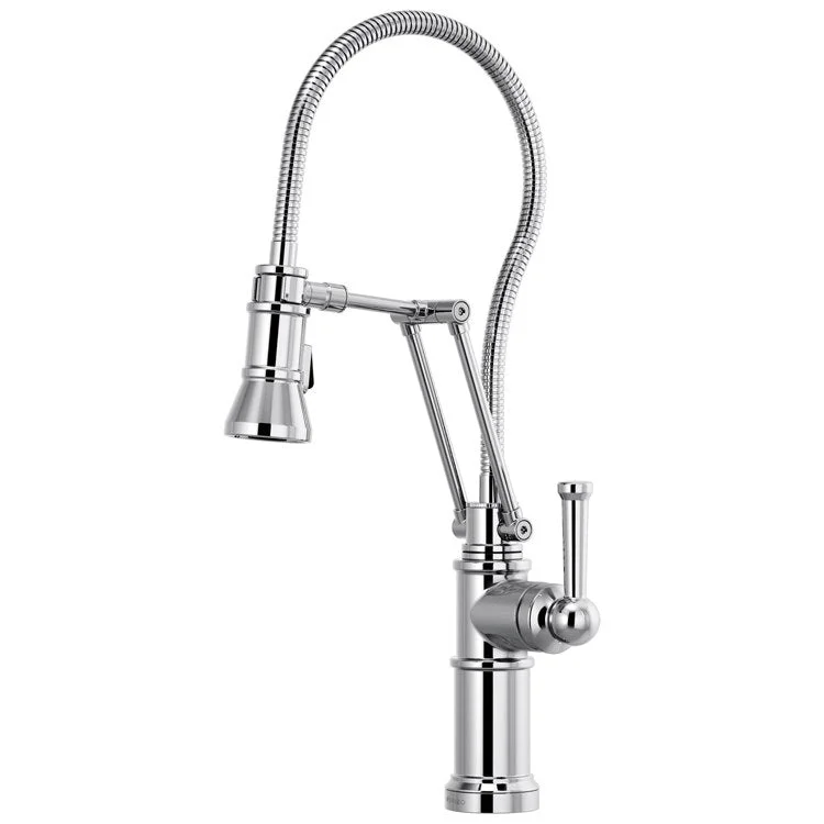 Kitchen Faucet Artesso with Finished Hose 1 Lever ADA Polished Chrome Pull Down 2 Function Handspray 1.8 Gallons per Minute