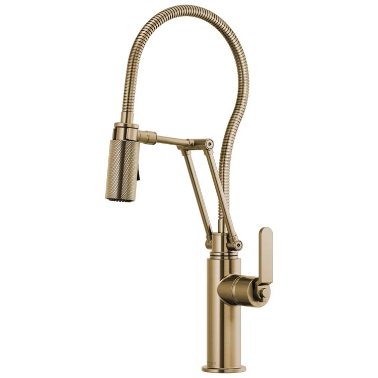 Kitchen Faucet Litze 1 Flat Lever ADA Brilliance Luxe Gold 1.8 Gallons per Minute