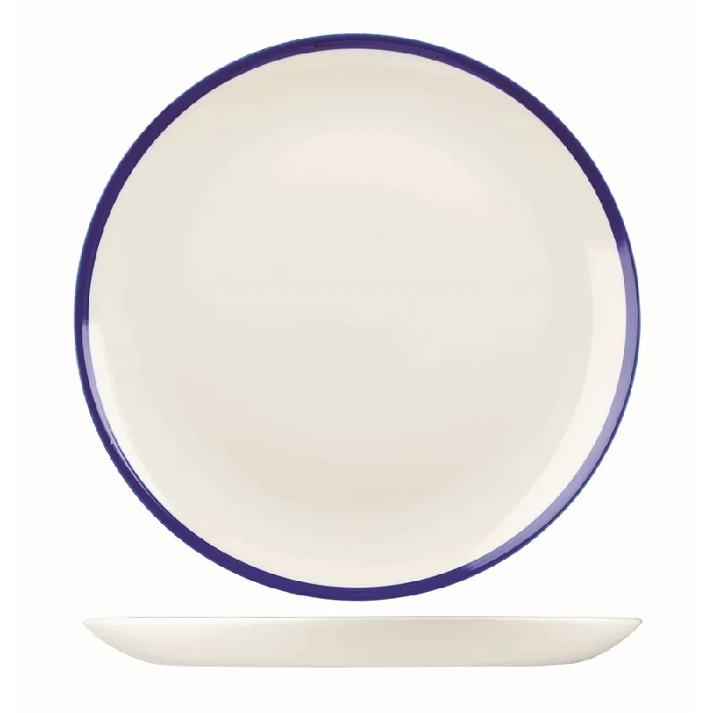 Churchill Retro Blue 11.25" Coupe Plate, White 12 /Case - WHBBEV11