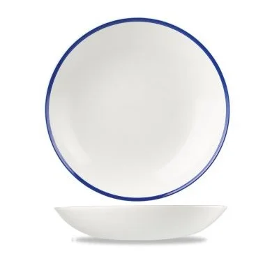 Churchill Retro Blue 15 Oz Coupe Bowl, White 12 /Case - WHBBEVB7