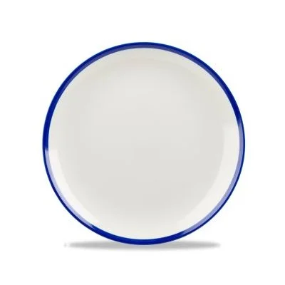 Churchill Retro Blue 6.5" Coupe Plate, White 12 /Case - WHBBEVP6