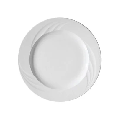 Continental Everest 10.75" Embossed Wide Rim Plate, White 24 /Case