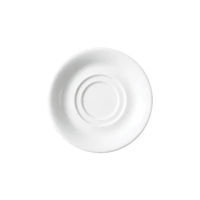 Continental Plain White 4.5" Double Well Espresso Saucer 24 /Case