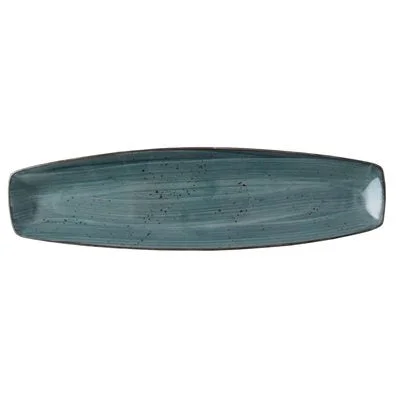 Continental Rustics 14" x 3.5" Curve Platter, Blue 12 /Case