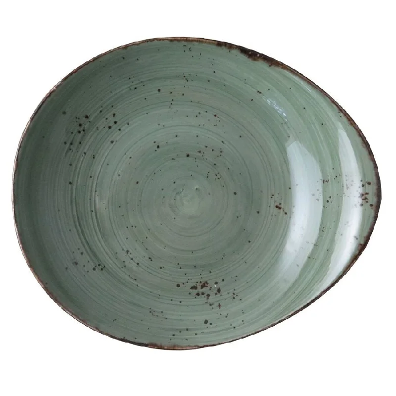 Continental Rustics 8" x 9.5" Pebble Pasta Plate, Green 12 /Case