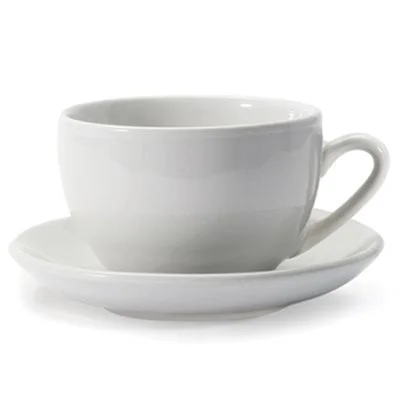 Danesco 18 Oz Jumbo Coffee / Tea Cup with Saucer, White