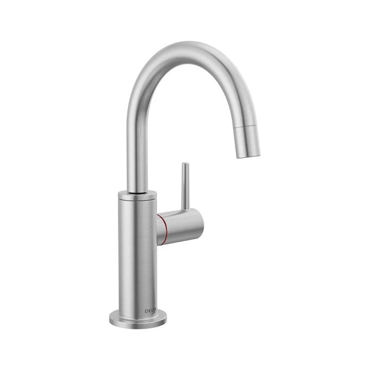 Kitchen Faucet Round Instant Hot Water Spring-Loaded Self-Closing Arctic Stainless 9-4/9 Inch