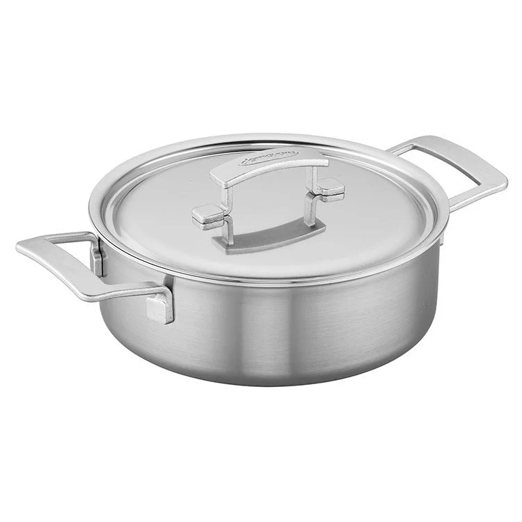 Industry 4-Quart Stainless Steel Deep Saute Pan