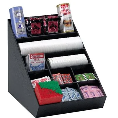 Dispense-Rite Lid, Straw & Condiment Organizer, Black, 16.5" x 15" x 20.5"