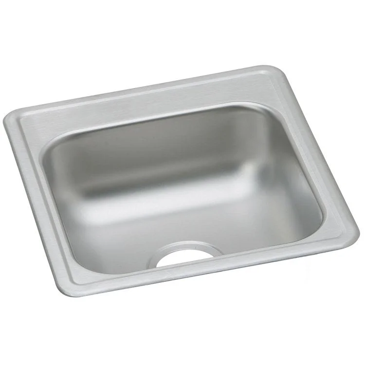 Bar Sink Dayton 17 x 19 Inch Single Bowl ADA Satin Drop-In Rectangle Drain Size 3-1/2 Inch