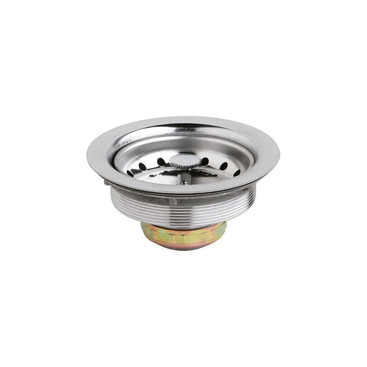 Basket Strainer Dayton Drain with Rubber Stopper Matte 3-1/2 Inch Stainless Steel D361125