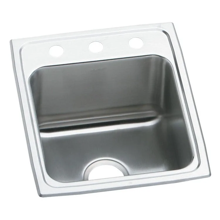 Lustertone Classic 17" Single Bowl Stainless Steel Drop-In Kitchen Sink with 3 Holes