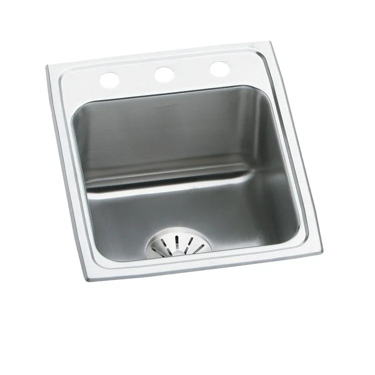 Kitchen Sink Lustertone Classic 17 x 22 Inch Single Bowl with Perfect Drain 3 Hole Lustrous Satin Drop-In