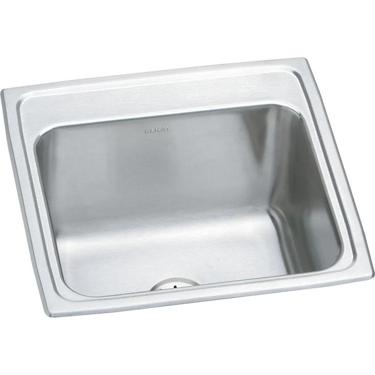 Laundry Sink Lustertone Classic 19.5 x 19 Inch Single Bowl Perfect Drain Lustrous Satin Drop-In