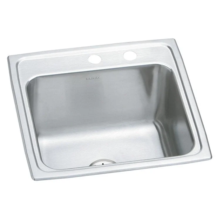 Laundry Sink Lustertone Classic 19.5 x 19 Inch Single Bowl Perfect Drain MR2 Hole Lustrous Satin Drop-In