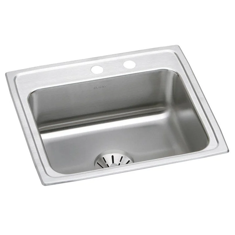 Kitchen Sink Lustertone Classic 22 x 19.5 Inch Single Bowl with Perfect Drain MR2 Hole Lustrous Satin Drop-In