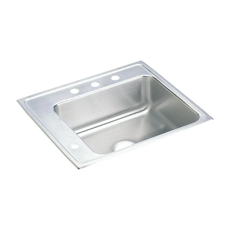 Classroom Sink Lustertone 22 x 19.5 Inch Single Bowl ADA Rectangular Left 4 Hole Lustrous Satin Drop-In Minimum Cabinet Size 27 Inch 5-1/2 Inch 18 Gauge Bottom Only Pads