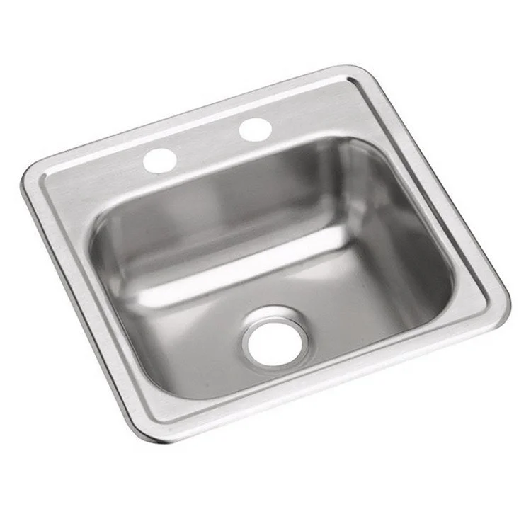 Bar Sink Dayton 15 x 15 Inch Single Bowl with Drain Opening 10 Pack 2 Hole ADA Satin Drop-In Square Drain Size 2 Inch