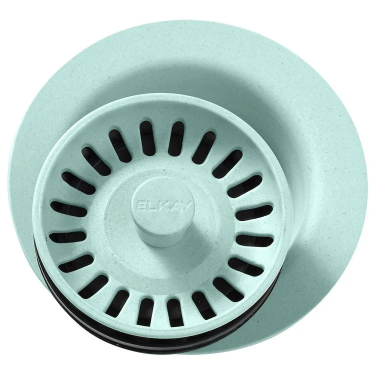 Disposal Flange with Removable Basket Strainer and Rubber Stopper Mint Creme 3-1/2 Inch Polymer for Sinks with 3-1/2" Drain Opening