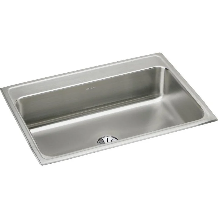 Kitchen Sink Lustertone Classic 31 x 22 Inch Single Bowl with Perfect Drain Lustertone Top Mount Stainless Steel Drain Location Center Bottom Only Pads