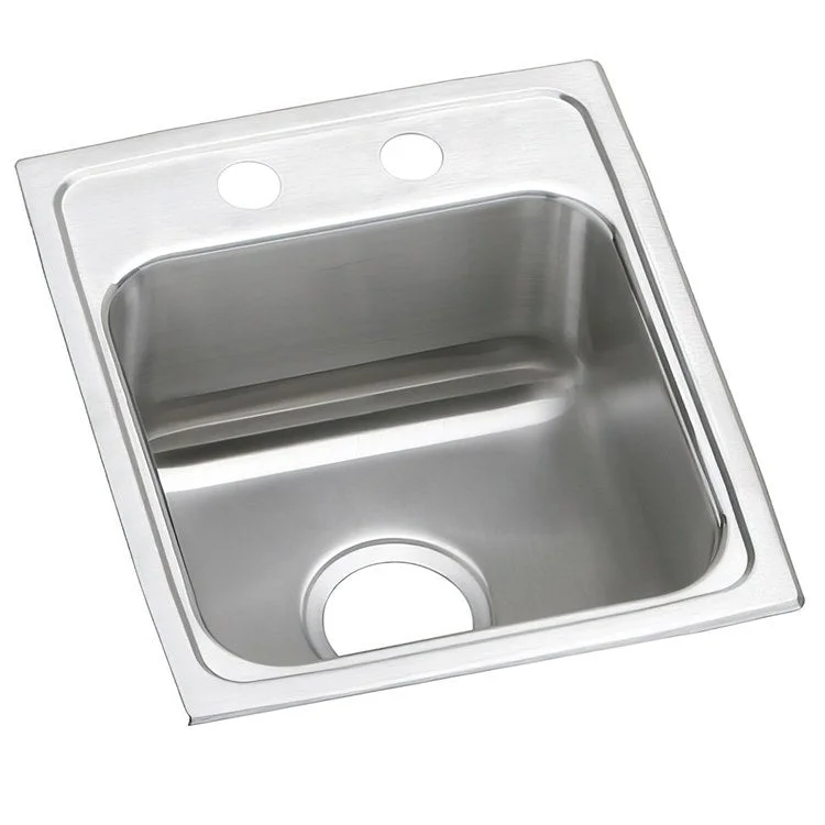 Kitchen Sink 13 x 16 Inch Single Bowl 2 Hole ADA Copper Drop-In Square Drain Location Center Depth 5 Inch Bottom Only Pads