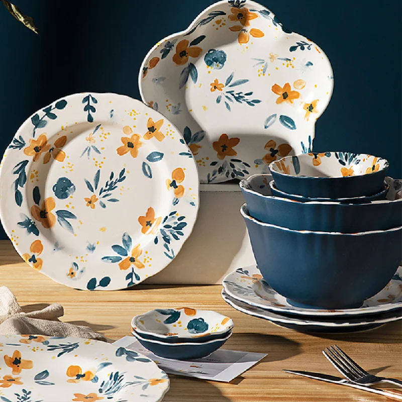 Flower-Patterned Dinnerware