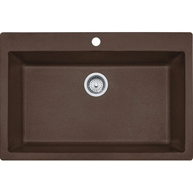 Primo 33" x 22" Single Bowl Granite Dual-Mount Kitchen Sink - Mocha