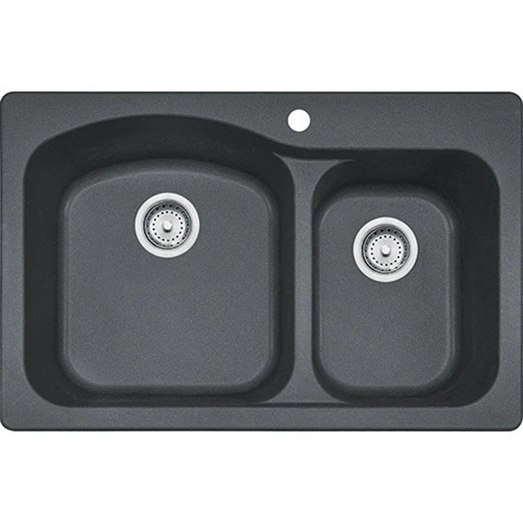 Gravity 33" x 22" Double Bowl Granite Dual-Mount Kitchen Sink - Stone Gray