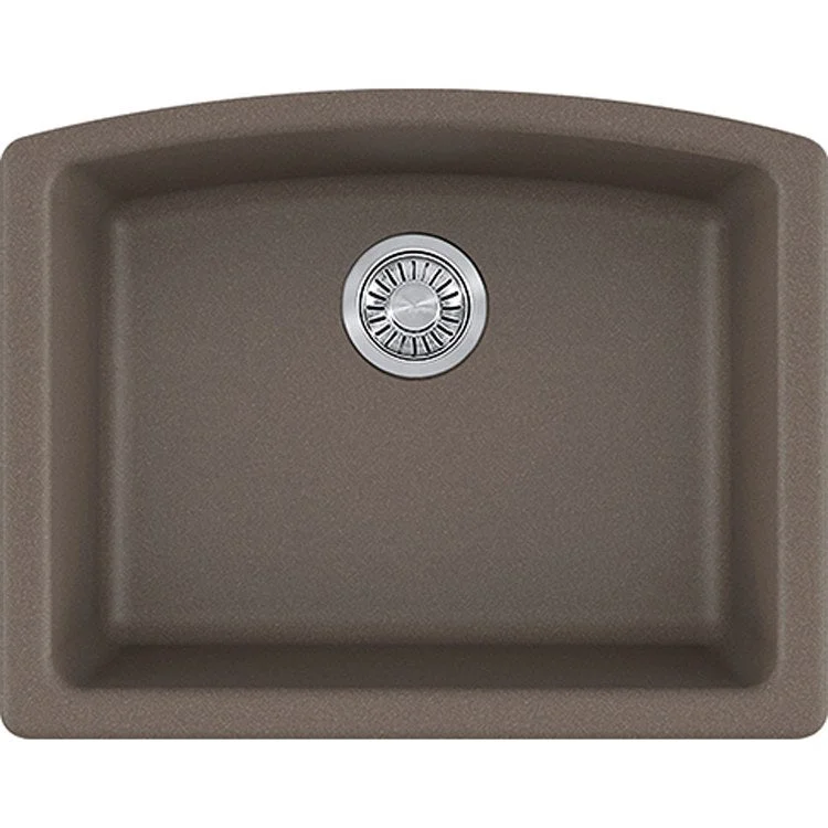 Ellipse 25" x 19.6" Single Bowl Granite Undermount Kitchen Sink - Storm