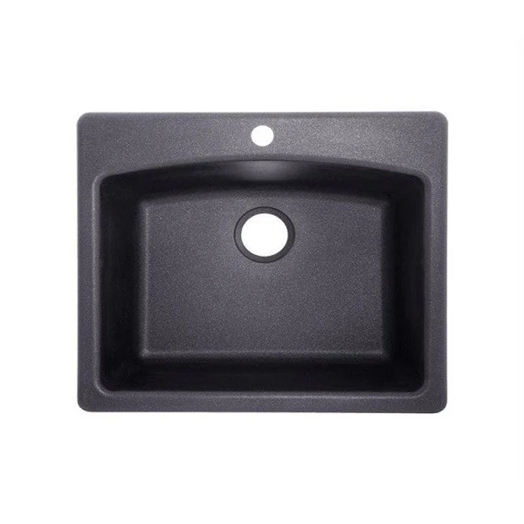 Kitchen Sink Ellipse 22 x 33 Inch Single Bowl Stone Gray Undermount Rectangle