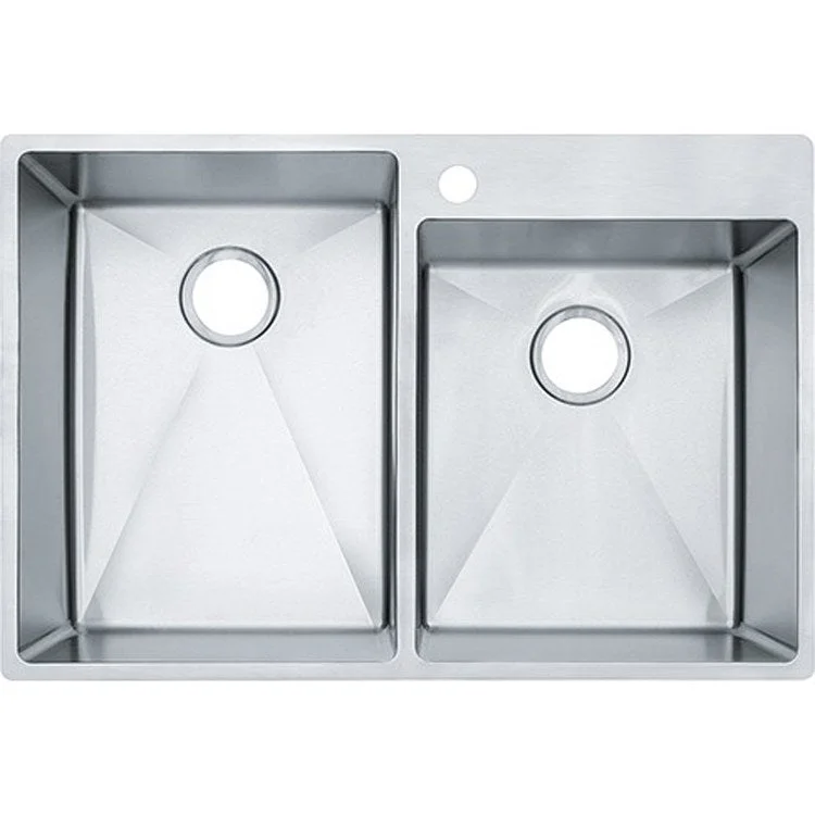 Kitchen Sink Vector 22-1/2 x 33-1/2 Inch Double Bowl Double Offset 1 Hole Rectangle