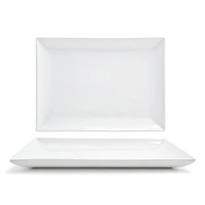 Front Of The House Mod 12" x 9" Rectangle Plate, White 4 /Case